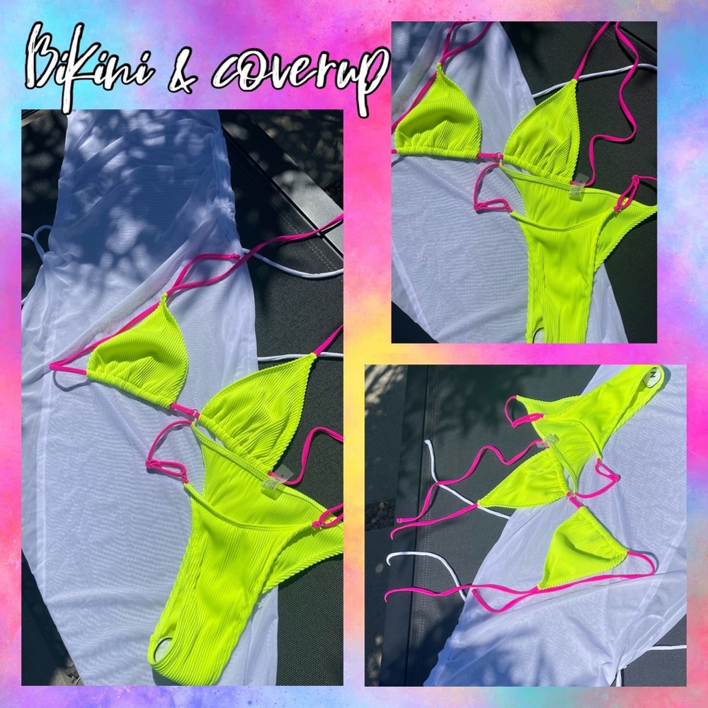 Bikini and mesh coverup dress bundle!